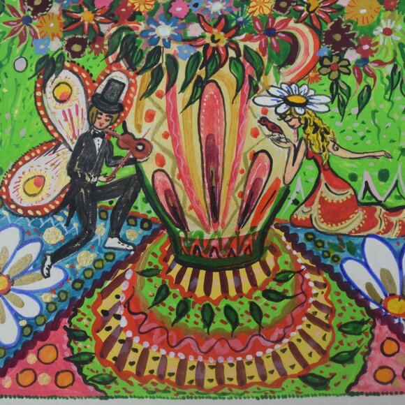 ORIGINAL Tempera Painting Signed & Dated by Artist, Read Description for Details - Picture 3 of 11